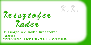 krisztofer kader business card